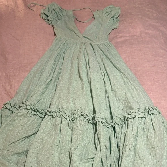 Selkie Mint Green Lace Prairie Dress in Milk Jade size XL - Picture 3 of 9